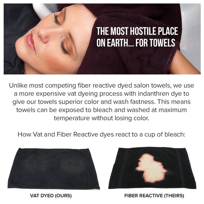 Arkwright, LLC Arkwright Bleach Proof Salon Towels - Pack of 12 - Highly Absorbent, 100% Cotton, Quick Dry Spa Face Towel for Hair Stylist, Barber, Pedicure, and Esthetician, 16 x 28 in, Burgundy - Image 5